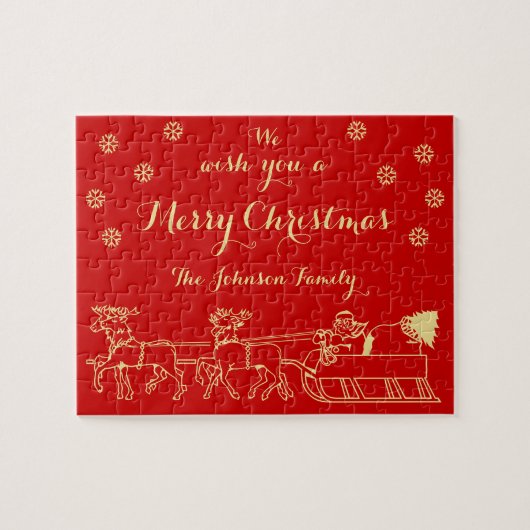Personalisiertes Weihnachtsgeschenk Familienspiel  Puzzle (Horizontal)