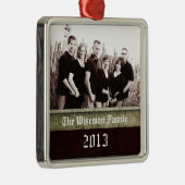 Personalisiertes Weihnachtsgeschenk FOTO Silbernes Ornament (Rechts)