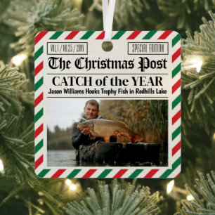 Personalisiertes Weihnachtsgeschenk für Angler, Ze Ornament Aus Metall