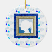 Personalisiertes Weihnachtsgeschenk für Fotos Keramik Ornament (Hinten)