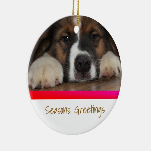 Personalisiertes Weihnachtsgeschenk für Haustiere Keramik Ornament (Rechts)