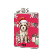 Personalisiertes Weihnachtsgeschenk für Hundefreun Flachmann (Links)
