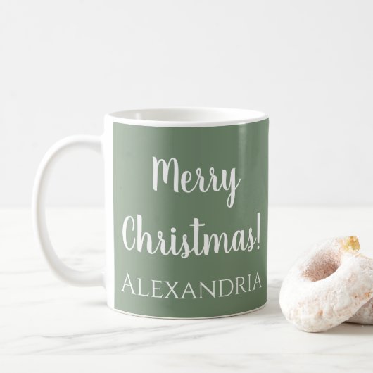 Personalisiertes Weihnachtsgeschenk Grün Kaffeetasse (Mit Donut)