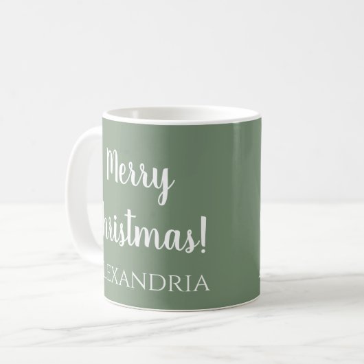 Personalisiertes Weihnachtsgeschenk Grün Kaffeetasse (Vorderseite Links)