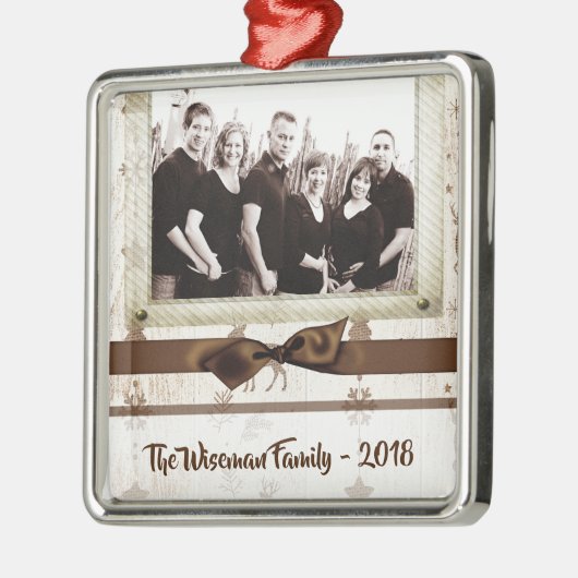 Personalisiertes Weihnachtsgeschenk Hirsch FOTO Or Ornament Aus Metall (Links)