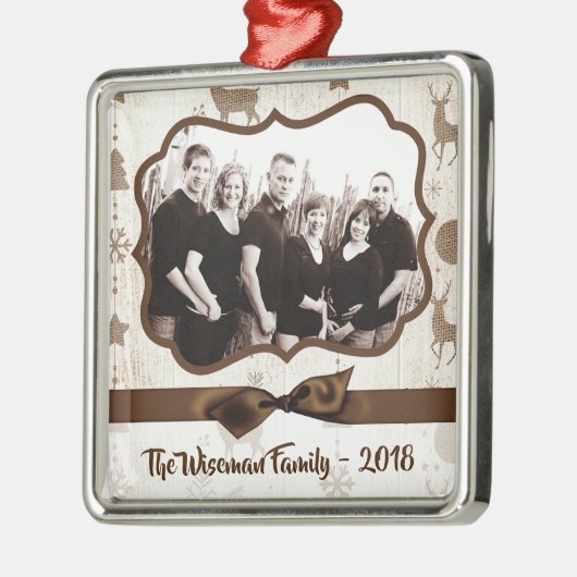 Personalisiertes Weihnachtsgeschenk Hirsch FOTO Or Ornament Aus Metall (Links)
