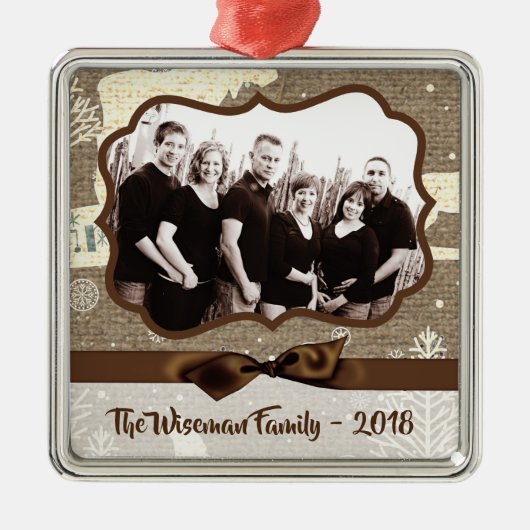 Personalisiertes Weihnachtsgeschenk Hirsch FOTO Or Ornament Aus Metall (Vorne)