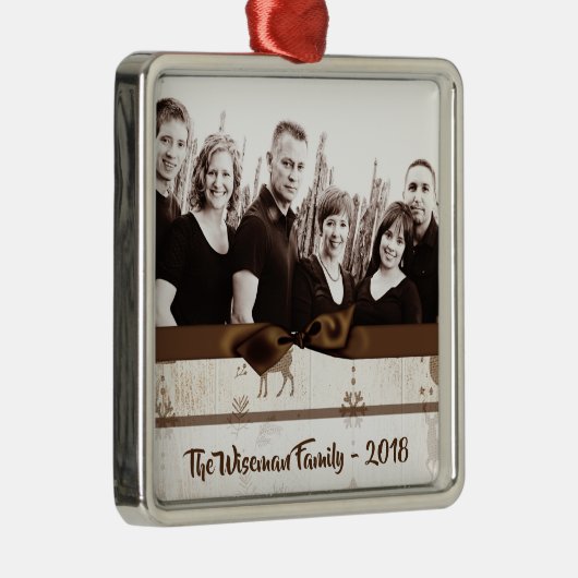 Personalisiertes Weihnachtsgeschenk Hirsch FOTO Or Ornament Aus Metall (Rechts)