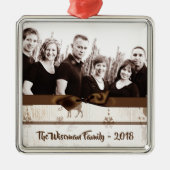 Personalisiertes Weihnachtsgeschenk Hirsch FOTO Or Ornament Aus Metall (Vorne)