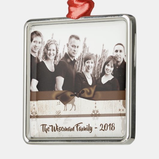 Personalisiertes Weihnachtsgeschenk Hirsch FOTO Or Ornament Aus Metall (Links)