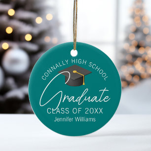 Personalisiertes Weihnachtsgeschenk in Chic Teal f Keramik Ornament
