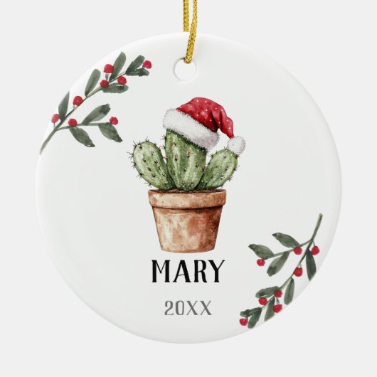 Personalisiertes Weihnachtsgeschenk Keramik Ornament (Vorne)
