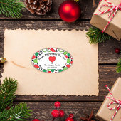 Personalisiertes Weihnachtsgeschenk-Label - Benutz Ovaler Aufkleber