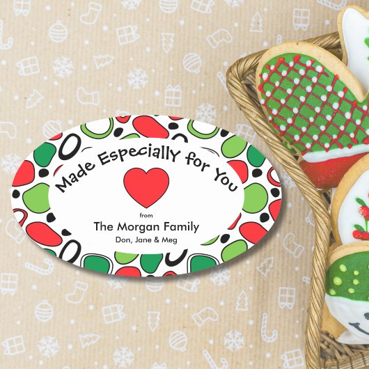 Personalisiertes Weihnachtsgeschenk-Label - Benutz Ovaler Aufkleber