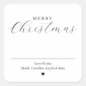 Personalisiertes Weihnachtsgeschenk-Label Quadratischer Aufkleber (Vorderseite)