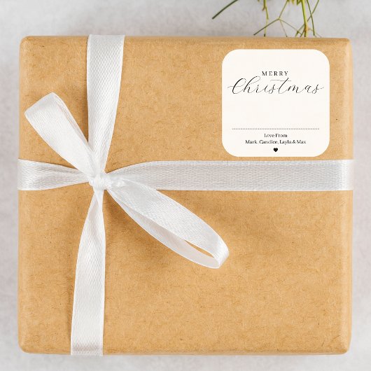 Personalisiertes Weihnachtsgeschenk-Label Quadratischer Aufkleber