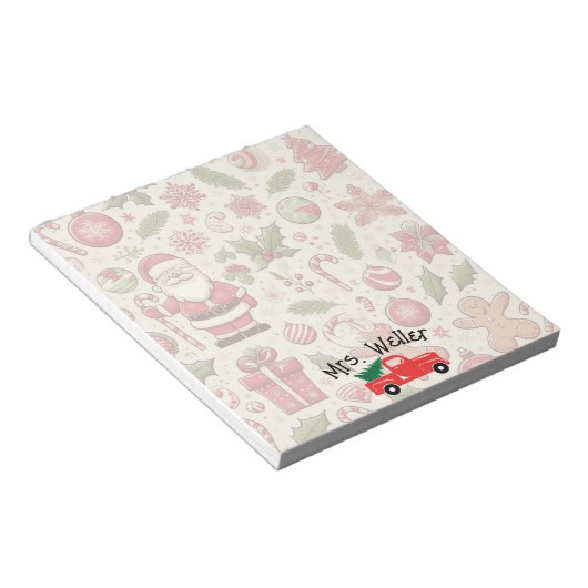 Personalisiertes Weihnachtsgeschenk Notizblock (angewinkelt)