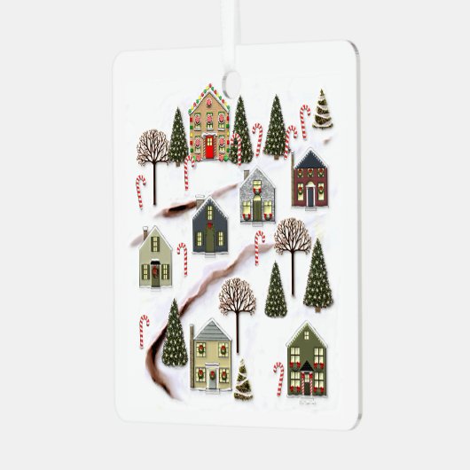 Personalisiertes Weihnachtsgeschenk Ornament Aus Metall (Vorderseite links)