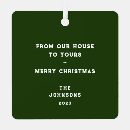 Personalisiertes Weihnachtsgeschenk Ornament Aus Metall (Rückseite)