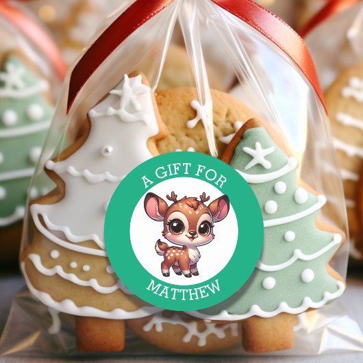Personalisiertes Weihnachtsgeschenk Runder Aufkleber