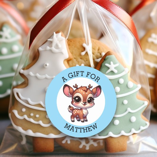 Personalisiertes Weihnachtsgeschenk Runder Aufkleber