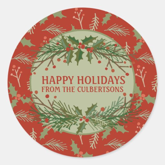 Personalisiertes Weihnachtsgeschenk Runder Aufkleber (Vorderseite)