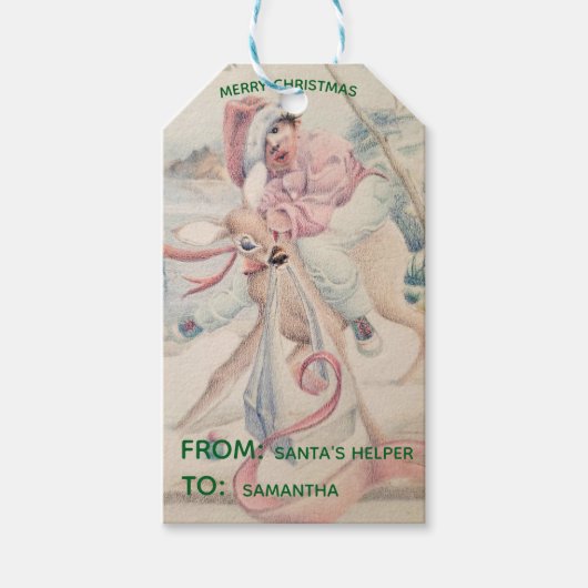 Personalisiertes Weihnachtsgeschenk-Tag Geschenkanhänger (Vorderseite)