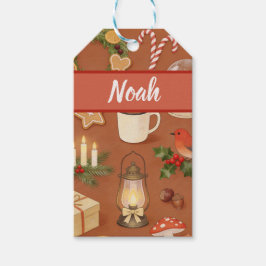 Personalisiertes Weihnachtsgeschenk-Tag mit gemütl Geschenkanhänger