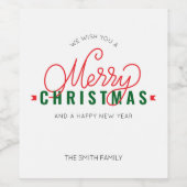 Personalisiertes Weihnachtsgeschenk Weinetikett (Einzelnes Label)