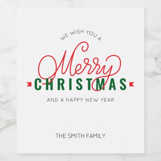 Personalisiertes Weihnachtsgeschenk Weinetikett (Einzelnes Label)