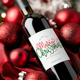 Personalisiertes Weihnachtsgeschenk Weinetikett