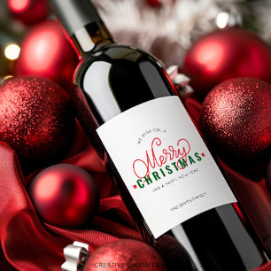 Personalisiertes Weihnachtsgeschenk Weinetikett