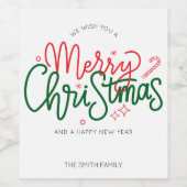 Personalisiertes Weihnachtsgeschenk Weinetikett (Einzelnes Label)