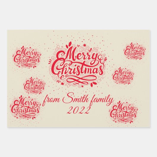 Personalisiertes Weihnachtsgeschenkpapier Geschenkpapier Set (Vorderseite 3)