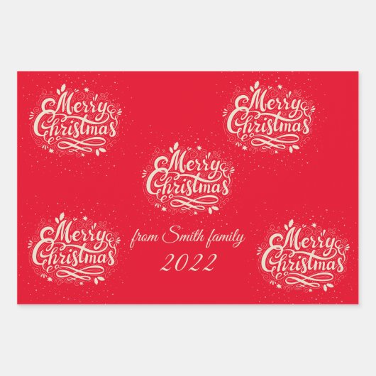 Personalisiertes Weihnachtsgeschenkpapier Geschenkpapier Set (Vorderseite 2)