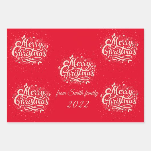 Personalisiertes Weihnachtsgeschenkpapier Geschenkpapier Set (Vorderseite)