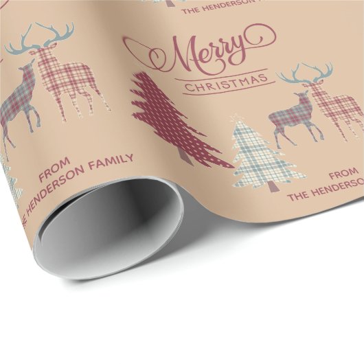 Personalisiertes Weihnachtsgeschirr Geschenkpapier (Rolleneckpunkt)