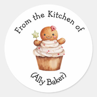 Personalisiertes Weihnachtsgingerbrot Cupcake Gefa Runder Aufkleber