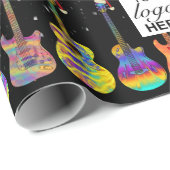 Personalisiertes Weihnachtsgitarrist-Logo Geschenkpapier (Rolleneckpunkt)