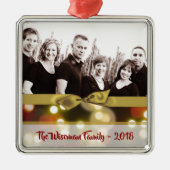 Personalisiertes Weihnachtsgold Bokeh FOTO Ornamen Ornament Aus Metall (Vorne)