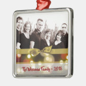 Personalisiertes Weihnachtsgold Bokeh FOTO Ornamen Ornament Aus Metall (Links)