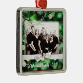 Personalisiertes Weihnachtsgrün Bokeh FOTO Ornamen Ornament Aus Metall (Rechts)