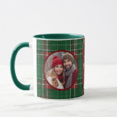 Personalisiertes Weihnachtsgrün Kariert Tasse (Links)
