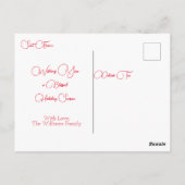 Personalisiertes Weihnachtshaus Postkarte (Rückseite)