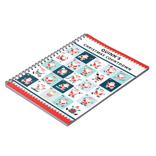 personalisiertes Weihnachtskalender-Notebook Notizblock (Linke Seite)