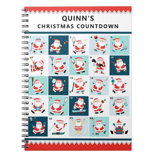 personalisiertes Weihnachtskalender-Notebook Notizblock (Vorderseite)
