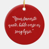 Personalisiertes Weihnachtskalligraphieangebot Keramik Ornament (Hinten)