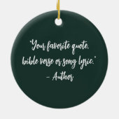 Personalisiertes Weihnachtskalligraphieangebot Keramik Ornament (Hinten)