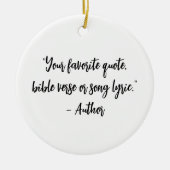 Personalisiertes Weihnachtskalligraphieangebot Keramik Ornament (Vorne)