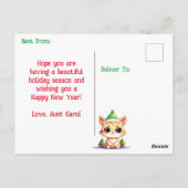 Personalisiertes Weihnachtskätzchen und glückliche Postkarte (Rückseite)